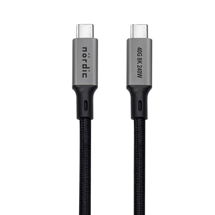 3m USB4 USB-C till C nylonflätad kabel PD3.1 240W 40G 8K60Hz 4K144Hz grå