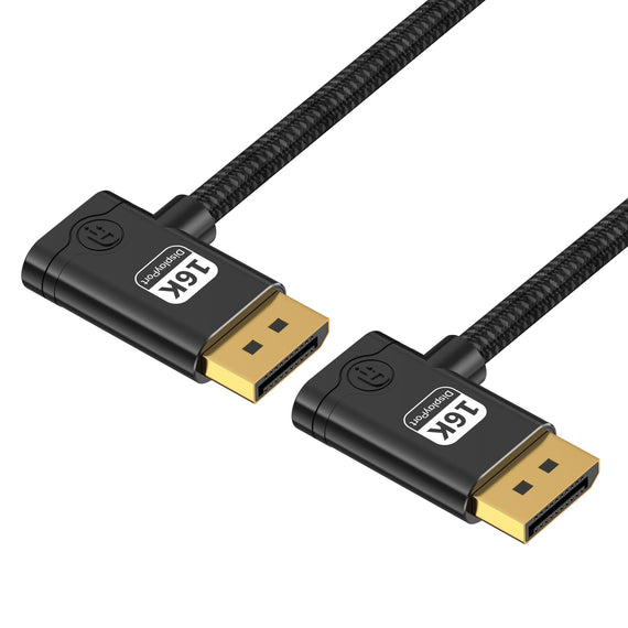 NÖRDIC 3 m nylonflätad DisplayPort 2.1 kabel DP80 UHBR20 80Gbps 16K/10K/8K@60Hz 4K@165/144Hz DSC 1.2a HDR HDCP 2.2 FreeSync G-Sync