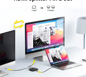 NÖRDIC 4K60Hz HDMI Switch 2 till 1 och splitter 1 till 2