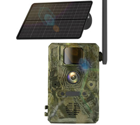 NÖRDIC 4G viltkamera med 4W solpanel, 3MP FHD, kamouflage, LTE 4G SIM-kort och IP66-vattenskydd