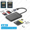 4 i 1 USB-A/C kortläsare SD/MicroSD/CF/TF/MS 5Gbps UHS-II 1TB