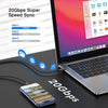 50 cm USB 3.2 Gen 2 USB-C till C nylonflätad kabel PD3.1 240W 20G 4K60Hz svart