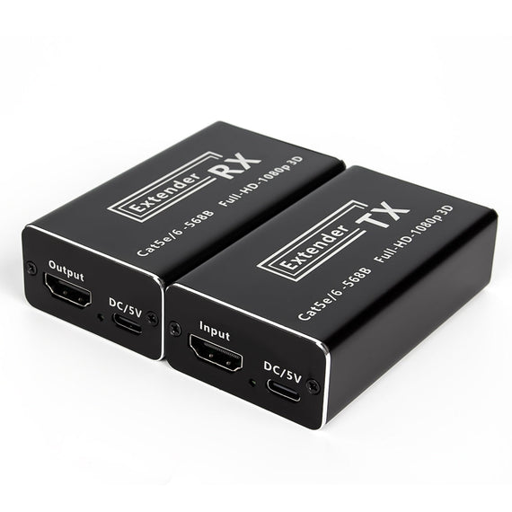 NÖRDIC 50m HDMI Extender Over Cat 5e/6/7, Full HD 1080P, EDID, Deep Color, Dobly Digital/DTS