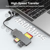 5i1 kortläsare USB-A USB-C lightning CF SD MicroSD XD TF 2TB UHS-I
