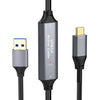 NÖRDIC 5m Aktiv USB 3.0 A till C Kabel, 5Gbps Super Speed USB-kabel Kompatibel med VR, Kamera, Dockningsstation och mer