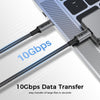 5m USB 3.2 Gen 2 USB-C till C nylonflätad kabel PD3.1 240W 10G 4K60Hz grå