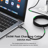 5m USB 3.2 Gen 2 USB-C till C nylonflätad kabel PD3.1 240W 10G 4K60Hz grå