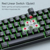 NÖRDIC 60% Wired Mechanical Keyboard US layout with Red Switches, LED Backlit Ultra-Compact 61 Keys Mini Office Keyboard for Windows Laptop PC Gamer