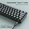 NÖRDIC 60% Wired Mechanical Keyboard US layout with Red Switches, LED Backlit Ultra-Compact 61 Keys Mini Office Keyboard for Windows Laptop PC Gamer