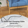 7m USB 3.2 Gen 2 USB-C till C nylonflätad kabel PD3.1 240W 10G 4K60Hz svart