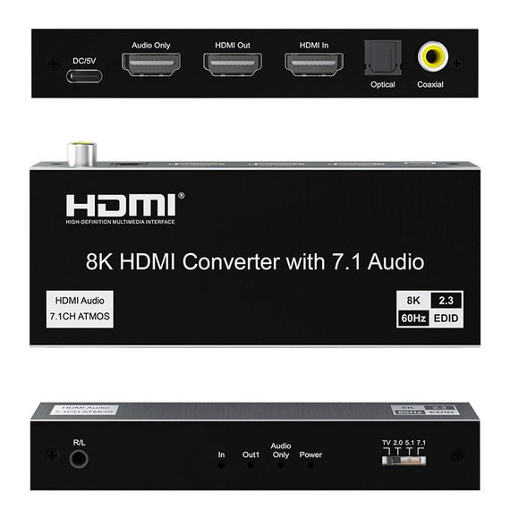 8K 60Hz HDMI 2.1 Extraktor HDMI/S/PDIF/Coaxial/AUX