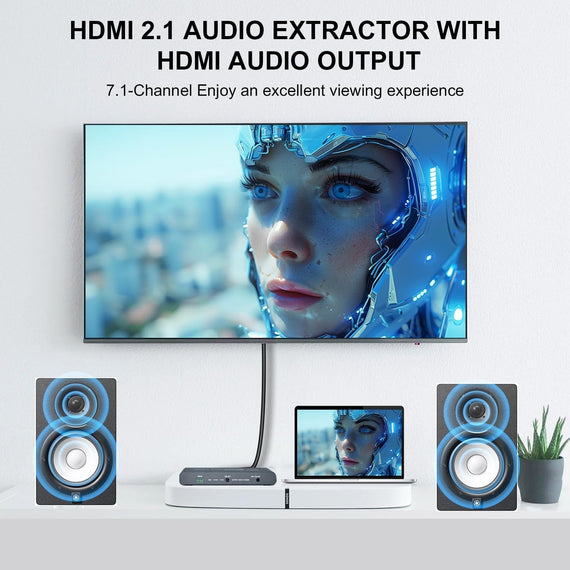 8K 60Hz HDMI 2.1 Extraktor HDMI/S/PDIF/Coaxial/AUX