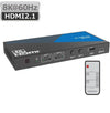 8K HDMI 2.1 Matrix switch 2x2 med audio extraktor Toslink & Stereo EDID CEC, Dolby Atmos, Digital Plus, DTS-EX