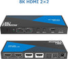 8K HDMI 2.1 Matrix switch 2x2 med audio extraktor Toslink & Stereo EDID CEC, Dolby Atmos, Digital Plus, DTS-EX