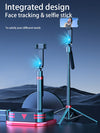 NÖRDIC AI Auto Face Tracking Selfie-stick – 360° rotation + 270° tilt, 4-i-1 mobilstativ, 180 cm stativ i aluminium med 4 ben