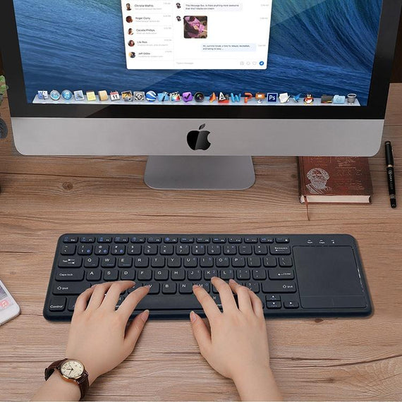 trådlös 2,4G Tangentbord med pekplatta 78 tangenter multipairing IOS Android Windows US layout