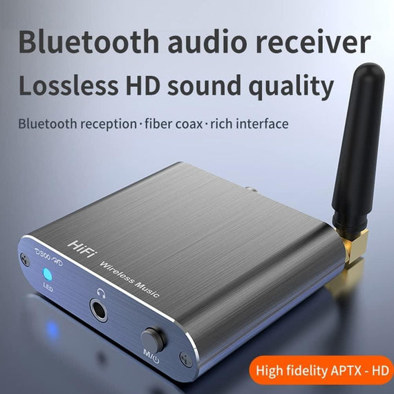 Bluetooth 5.2 Music Receiver, HiFi AUX Optical Coaxial Output, Wireless Audio Adapter for Home Stereo Headphones Speakers