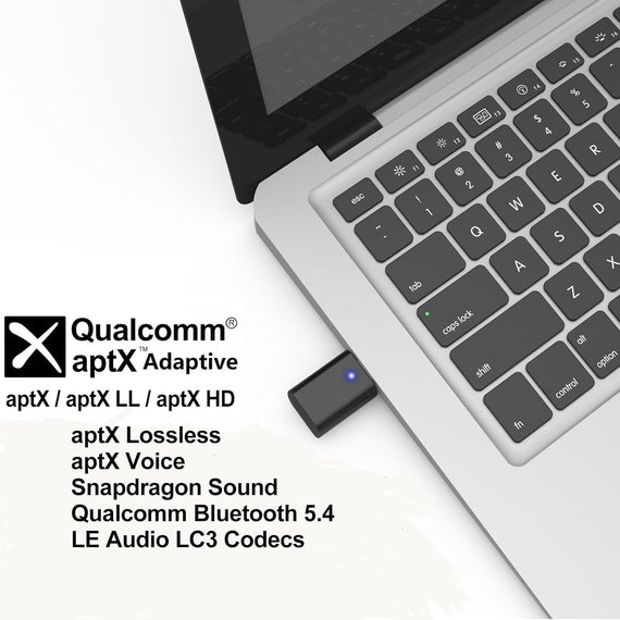 Bluetooth 5.4 Audio Transmitter aptX LL/HDAdaptive, Auracast 24-bit 96 kHz Audio