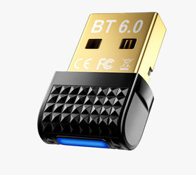 NÖRDIC Bluetooth 6.0 trådlös Bluetooth-dongel/mottagare, Plug and Play, Windows 11/10/8.1, för styrning, hörlurar, tangentbord, mus