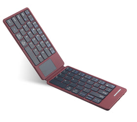 NÖRDIC Bluetooth Keyboard with Touchpad, Ultra-Thin Portable for Windows/Mac/iOS/Android, Compact Foldable Design for Tablet, Phone, PC Red US Layout