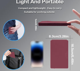 NÖRDIC Bluetooth Keyboard with Touchpad, Ultra-Thin Portable for Windows/Mac/iOS/Android, Compact Foldable Design for Tablet, Phone, PC Red US Layout