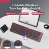 NÖRDIC Bluetooth Keyboard with Touchpad, Ultra-Thin Portable for Windows/Mac/iOS/Android, Compact Foldable Design for Tablet, Phone, PC Red US Layout