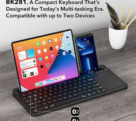 NÖRDIC Bluetooth Tangentbord med Pekplatta, Arabisk layout 78 tangenter
