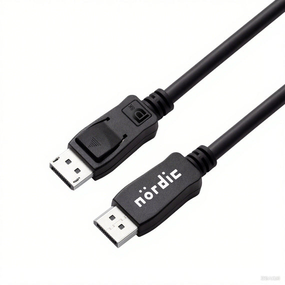 NÖRDIC CABLES 10m nylonflätad Displayportkabel 1.4 UHD 8K60Hz 4K144Hz HBR3 32,4Gbps 10-bit HDR PVC