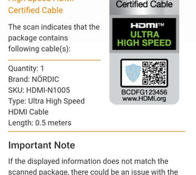 NÖRDIC CERTIFIED CABLES 50 cm Ultra High Speed HDMI 2.1-kabel, 8K@60Hz, 4K@120Hz, 48Gbps, Dynamic HDR, eARC, VRR, Dolby Atmos, nylonflätad, guldpläterad