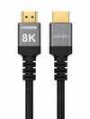 NÖRDIC CERTIFIED CABLES 50cm Ultra High Speed HDMI 2.1 8K60Hz 4K120Hz 48Gbps Dynamic HDR eARC Game Mode VRR Dolby Atmos nylonflätad kabel guldpläterad
