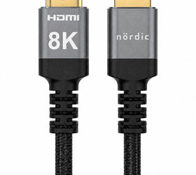 NÖRDIC CERTIFIED CABLES 50cm Ultra High Speed HDMI 2.1 8K60Hz 4K120Hz 48Gbps Dynamic HDR eARC Game Mode VRR Dolby Atmos nylonflätad kabel guldpläterad