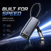 NÖRDIC USB-C till 10Gb Ethernet-adapter, 10GbE USB-C till Ethernet-adapter, kompatibel med USB4 och Thunderbolt 5/4/3, låg värmeutveckling och tyst drift
