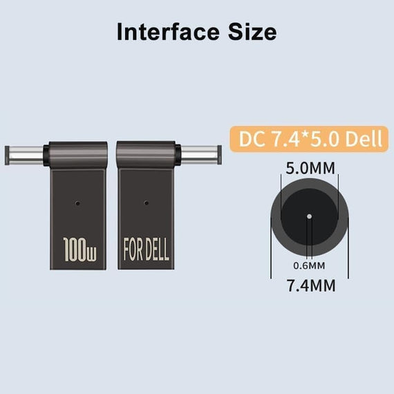 NÖRDIC USB-C till Laptopladdningsadapter, USB-C till DC-kontakt, 100W PD, DC 7,4×5,0mm för DELL