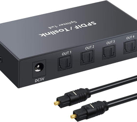 Optisk S/PDIF Toslink 1 till 4 Splitter 192kHz