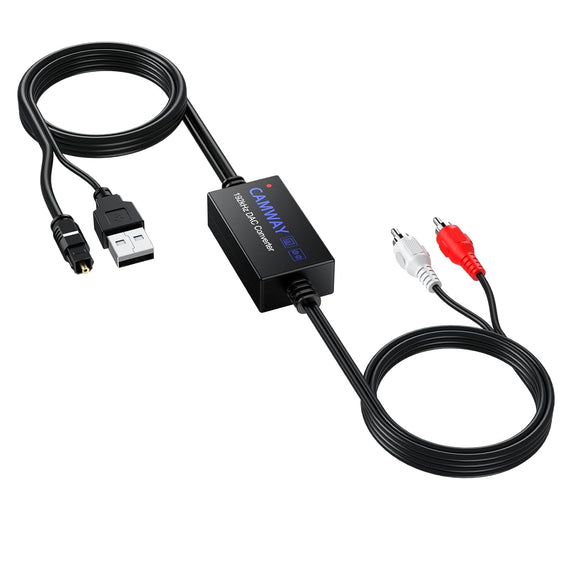NÖRDIC Digital till Analog Ljudomvandlare, Optisk/SPDIF till RCA 192kHz DAC
