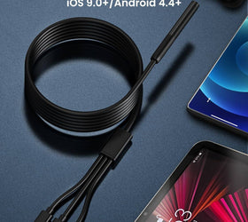 NÖRDIC Endoskopkamera för mobiltelefon med ljus, 1080P HD, 8 LED-lampor, vattentät IP67, inget WiFi krävs, Android och iOS