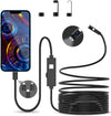 NÖRDIC Endoskopkamera med dubbla lenser för mobiltelefon med ljus, 1080P HD, 8 LED-lampor, vattentät IP67, inget WiFi krävs, Android och iOS