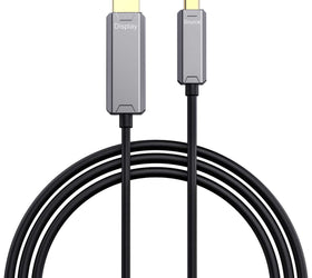 NÖRDIC Fiber AOC 10m USB-C till HDMI 2.1-kabel 8K@60Hz, 4K@120Hz, 48Gbps, HDR, kompatibel med Thunderbolt 3 och 4