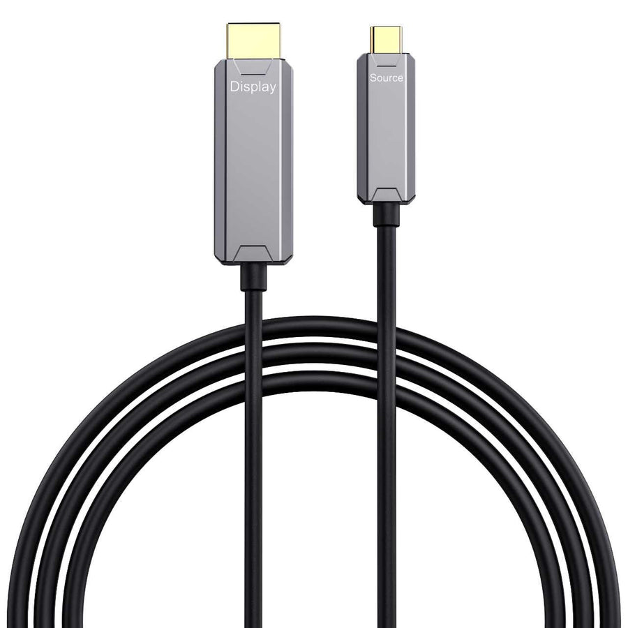 NÖRDIC Fiber AOC 10m USB-C till HDMI 2.1-kabel 8K@60Hz, 4K@120Hz, 48Gbps, HDR, kompatibel med Thunderbolt 3 och 4