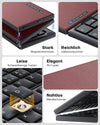 NÖRDIC Foldable Bluetooth Keyboard US Layout with Touchpad, for iOS Android Windows Laptop PC Tablet Smartphone, Burgundy