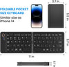 NÖRDIC Foldable Slim Bluetooth Keyboard Pocket Size Compatible with iOS, Android, Windows, for Smartphone, Tablet, Ipad, Iphone, Laptop US layout