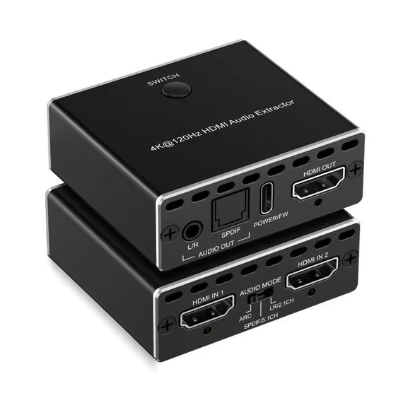 HDMI 2.1 switch och extraktor 8K60Hz 4K120Hz ARC CEC EDID, S/PDIF och AUX extraktor