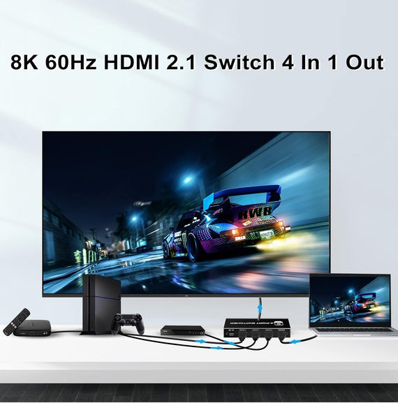 NÖRDIC HDMI 2.1 Switch 4 to 1 8K60Hz 4K144Hz 48Gbps