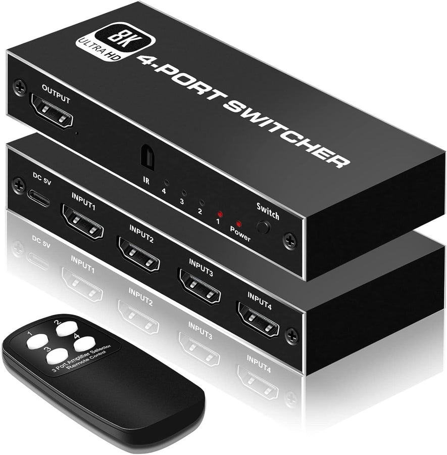 NÖRDIC HDMI 2.1 Switch 4 to 1 8K60Hz 4K144Hz 48Gbps