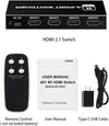 NÖRDIC HDMI 2.1 Switch 4 to 1 8K60Hz 4K144Hz 48Gbps
