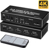 NÖRDIC HDMI 4K 60Hz Switch-Splitter 2x2 Audio SPDIF/Stereo med fjärrkontroll