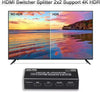 NÖRDIC HDMI 4K 60Hz Switch-Splitter 2x2 Audio SPDIF/Stereo med fjärrkontroll