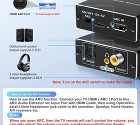 NÖRDIC HDMI ARC/eARC Extractor SPDIF, Koaxial, 3,5 mm