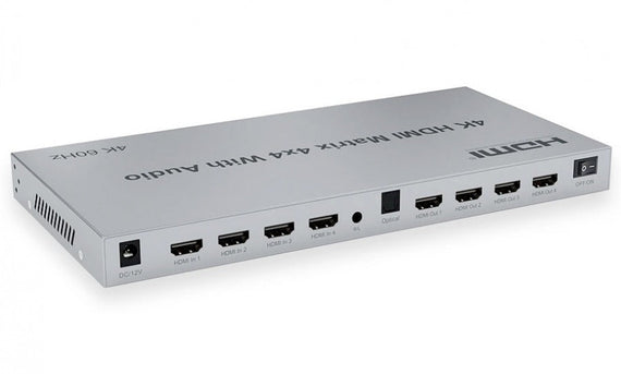 NÖRDIC HDMI Matrix 4x4 switch 4K 60Hz med ljudöverföring