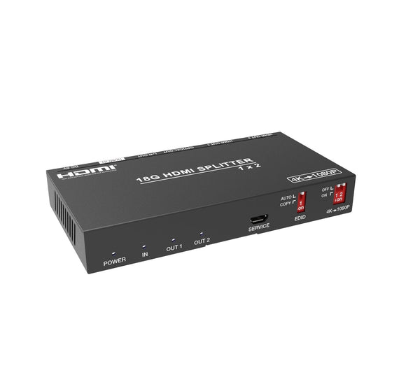 HDMI Splitter 1 to 2 4K60Hz with extractor Optical SPDIF Stereo HDCP2.2 HDR10+, Dolby